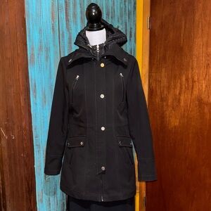 Nautica Women's Black Snow Jacket with Gold Accents